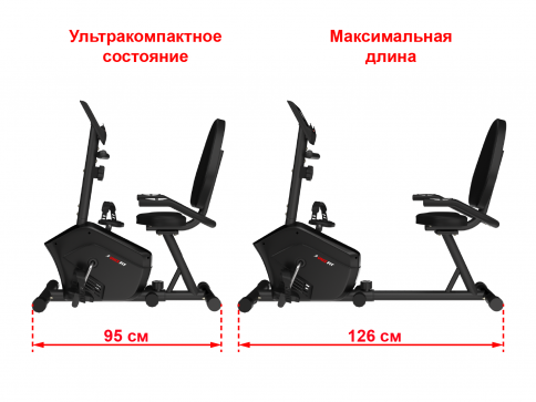 Горизонтальный велотренажер UNIXFIT BR-340 Compact - 11